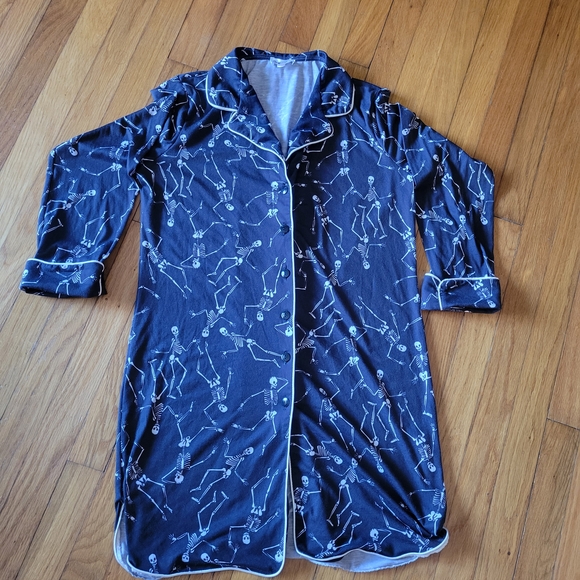 Breakfast for Dinner Other - Black Skeleton Print Halloween Spooky Nightgown